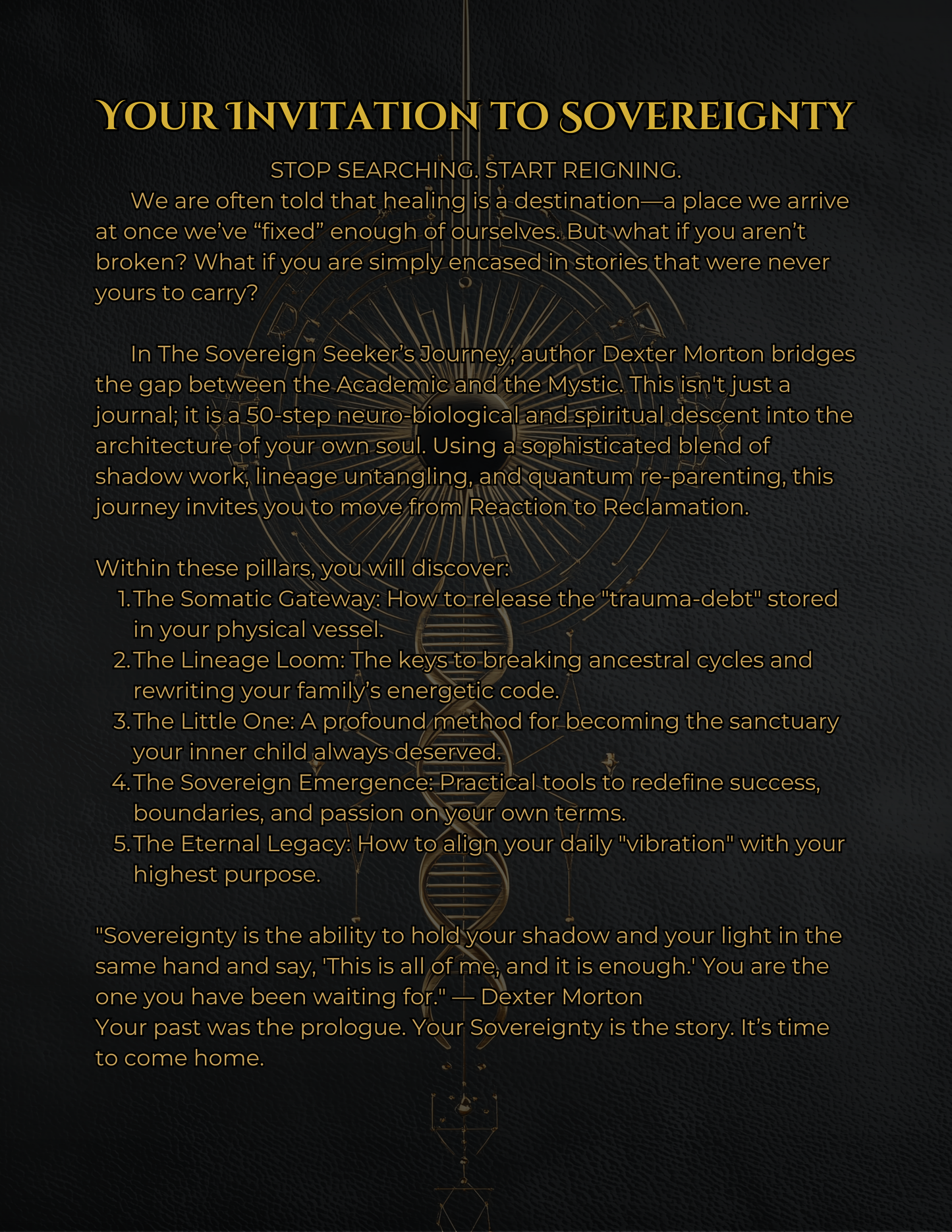 SOVEREIGNTY: The 50-Day Alchemical Integration System (Digital & Physical Bundle)