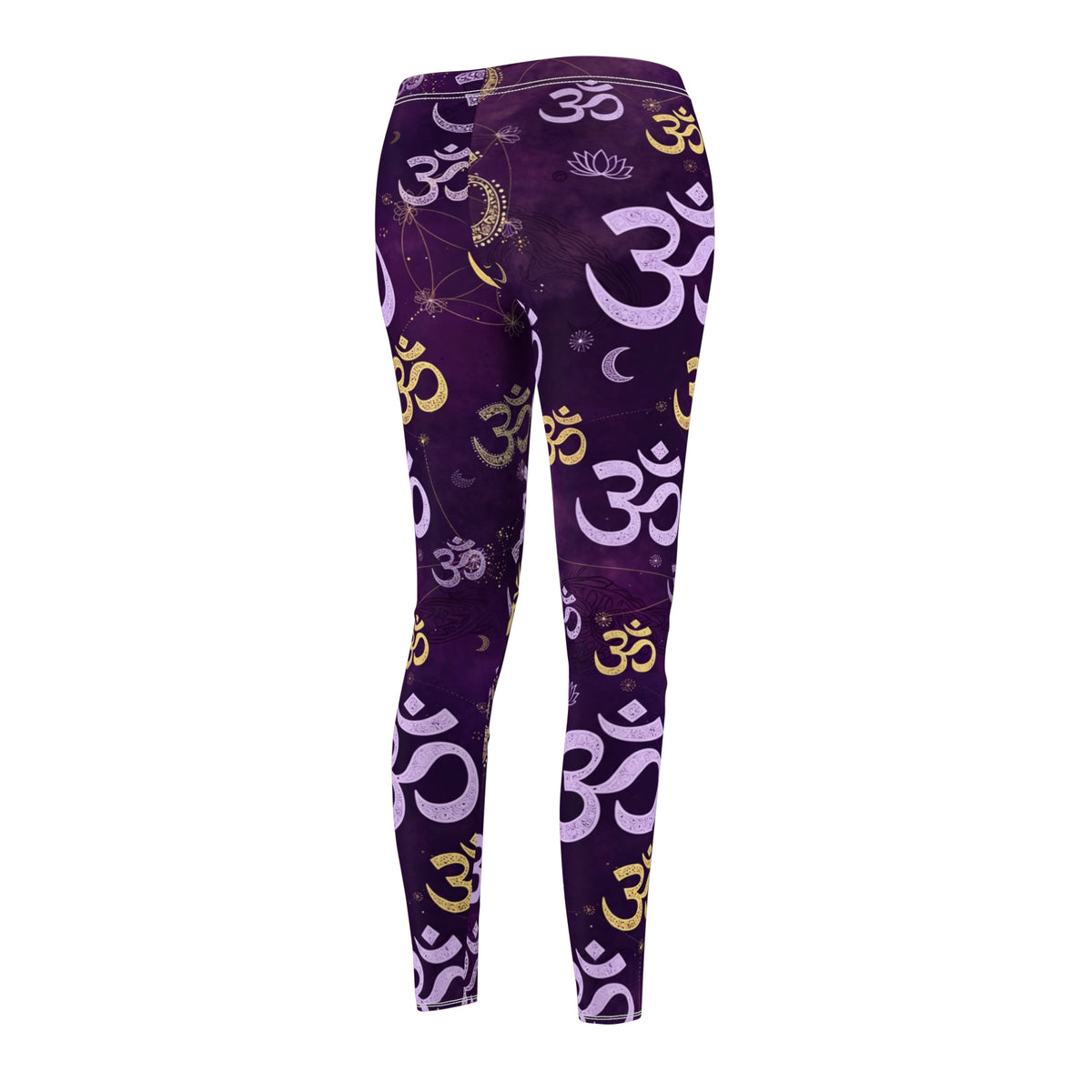 Om Symbol Yoga Leggings | Purple Spiritual Athleisure
