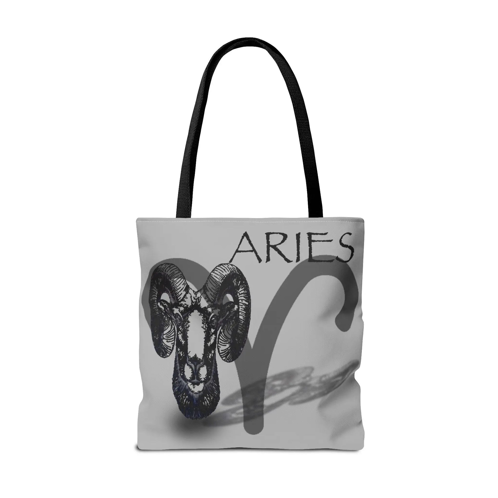 Aries Zodiac Tote Bag - Back view showing the identical ram head emblem.
