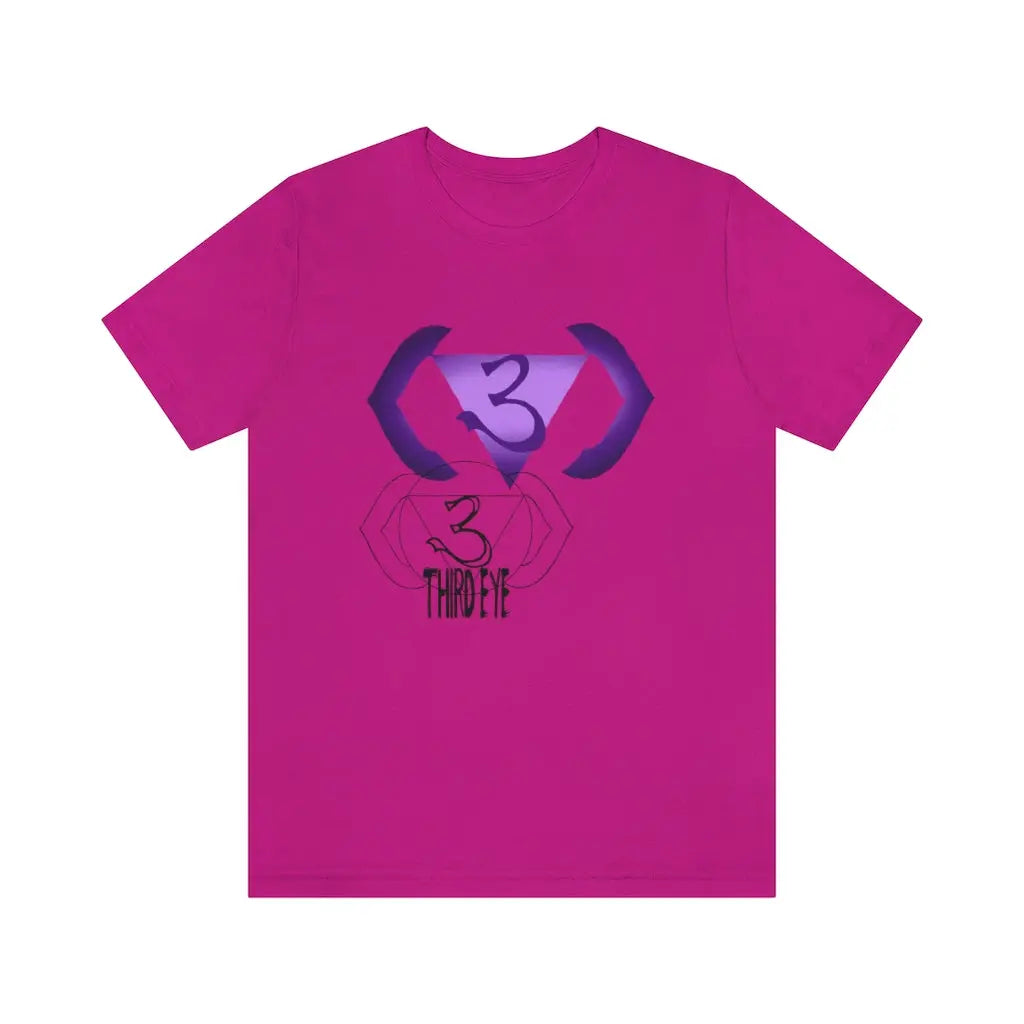 Boundless Third Eye Chakra Shirt in Berry on a flat background, showcasing the vibrant Anja symbol.