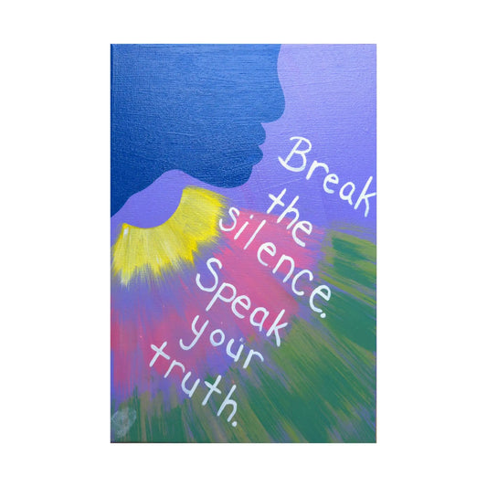"Break the Silence" poster by Te' Youngblood on a clean white background.