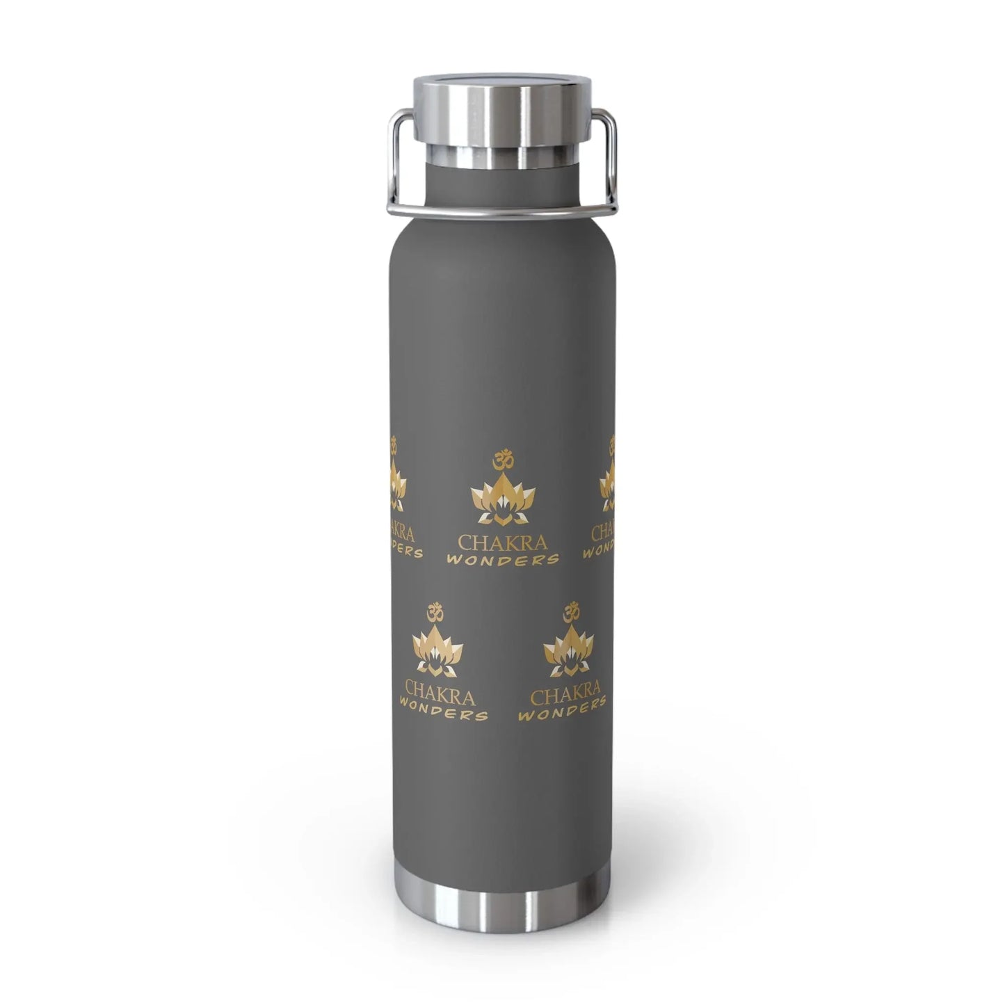 Chakra Wonders Insulated Tumbler in Gray - 22oz capacity.