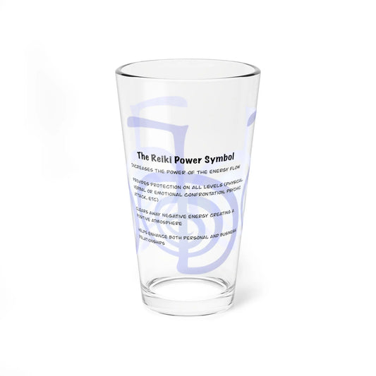 Cho Ku Rei Reiki Power Symbol Pint Glass shown on a clean white background.