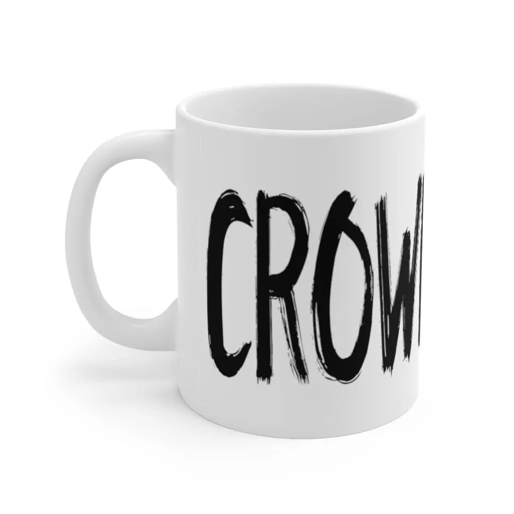 Crown Chakra Mug - Right side with "CROWN" text, clean white background.