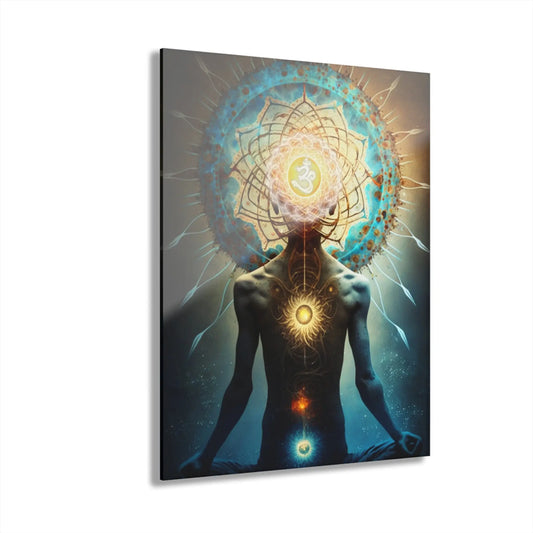Crown Chakra Acrylic Wall Art shown in the 11" x 14" size on a white background.