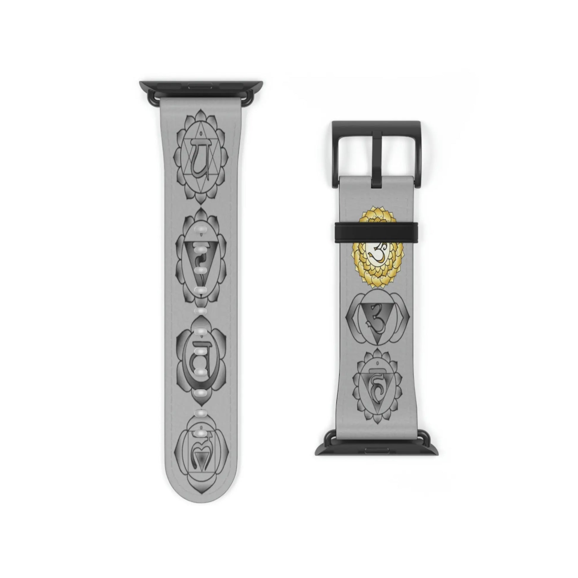 Crown Chakra Designer Watch Band with a Black buckle.