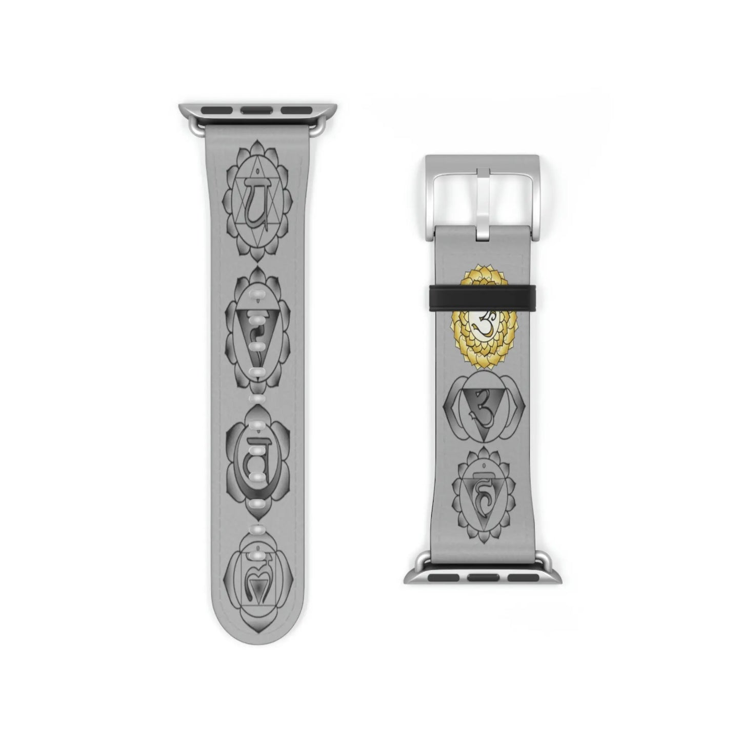 Crown Chakra Designer Watch Band with a Silver buckle.