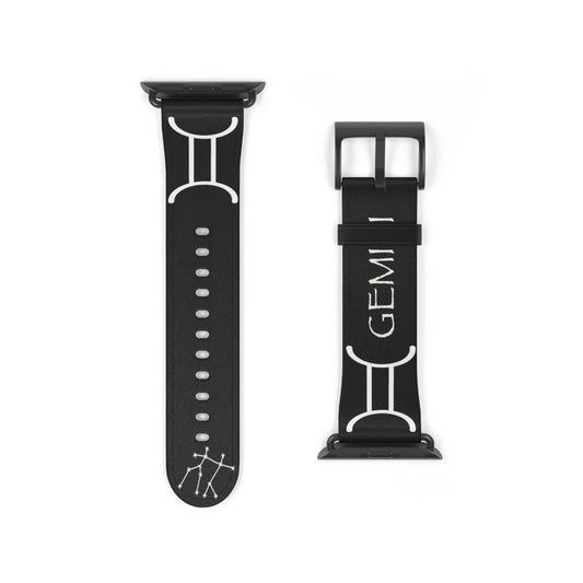 Black Gemini Zodiac Yin Watch Band with a Black buckle.
