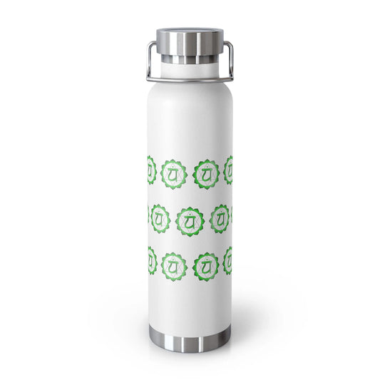 Heart Chakra Insulated Tumbler in White - 22oz capacity.