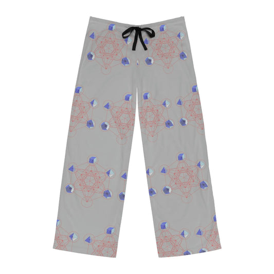 Metatron's Cube Men's Lounge Pants - Front view showing sacred geometry pattern.