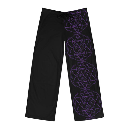 "Constitution of Man" Men's Lounge Pants - Front view showing the esoteric diagram on the left leg.