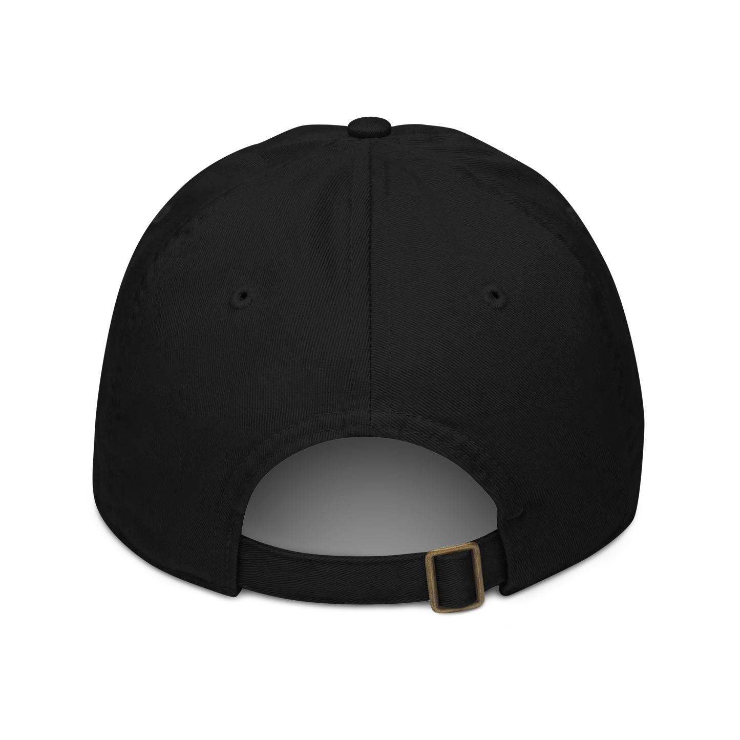 Black Aries Zodiac Baseball Cap - Back view with adjustable strap.