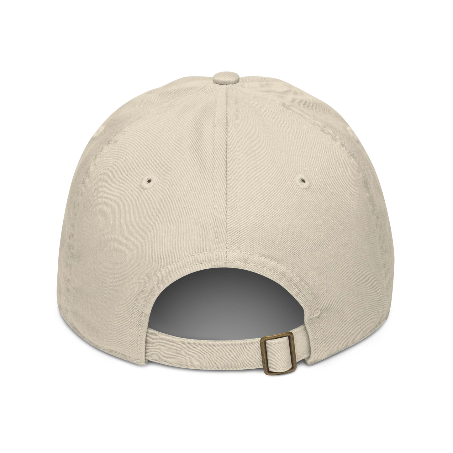 Oyster-colored Aries Zodiac Baseball Cap - Back view with adjustable strap.