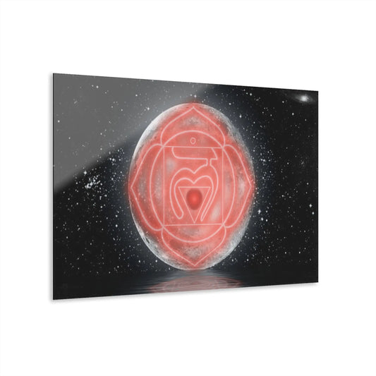 Root Chakra Acrylic Wall Art shown in the 14" x 11" size on a white background.
