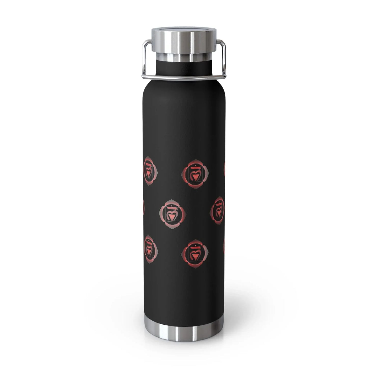 Root Chakra Insulated Tumbler in Black - 22oz capacity.