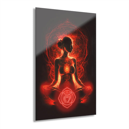Root Chakra "Grounding Meditation" Wall Art shown in the 14" x 11" size on a white background.