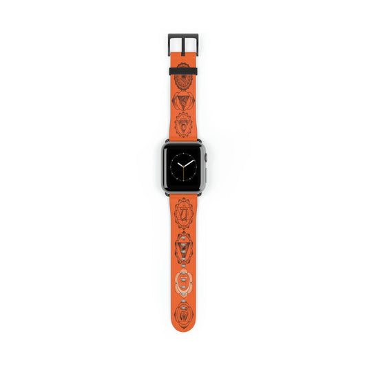 Sacral Chakra band shown attached to an Apple Watch face.