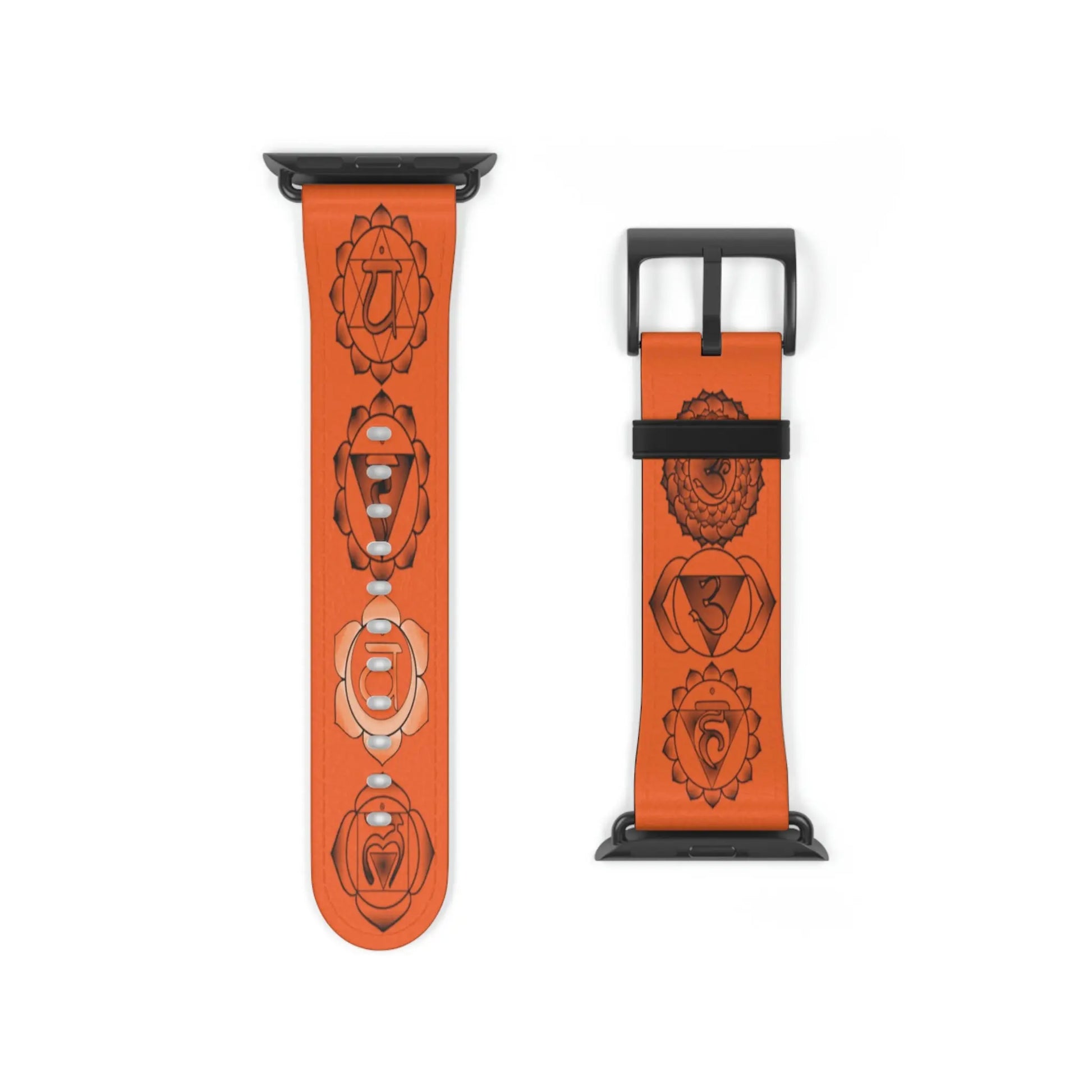 Sacral Chakra Designer Watch Band with a Black buckle.