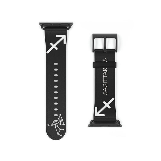 Black Sagittarius Zodiac Yin Watch Band with a Black buckle.