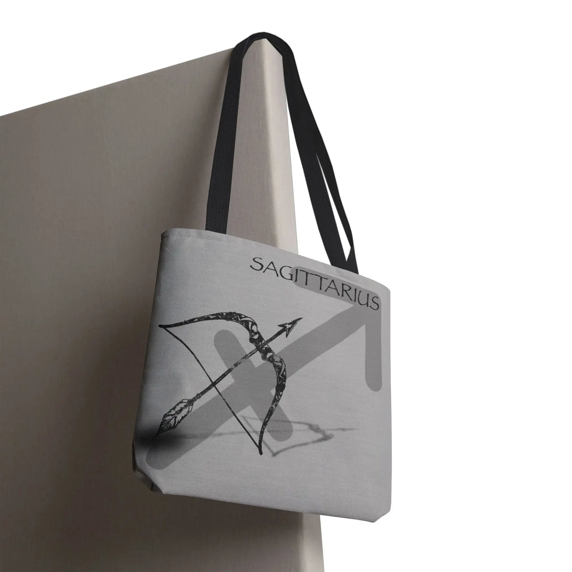 Sagittarius Zodiac Tote Bag - Back view showing the identical archer emblem.