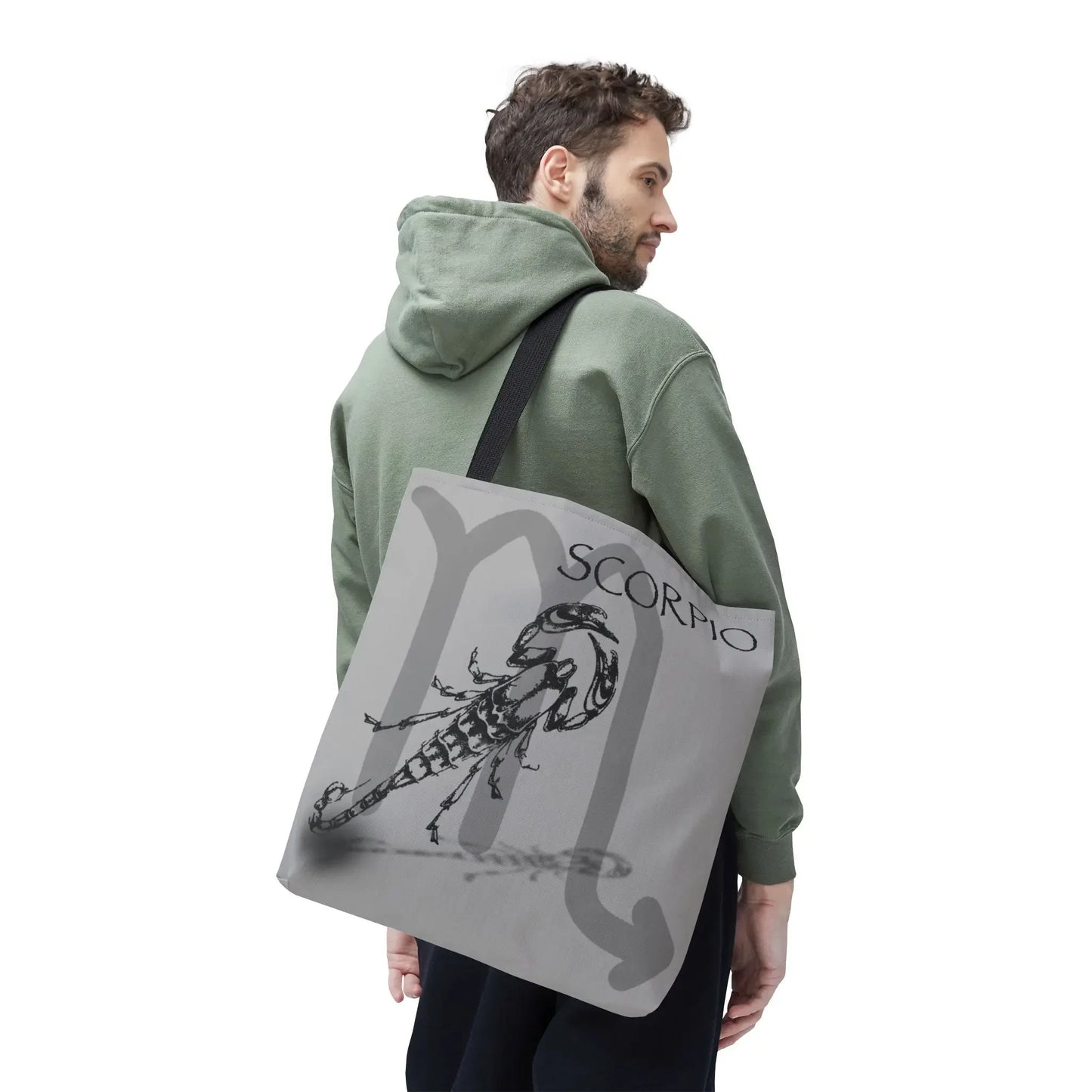 Scorpio zodiac tote bag with scorpion design, astrology-themed accessory for daily use