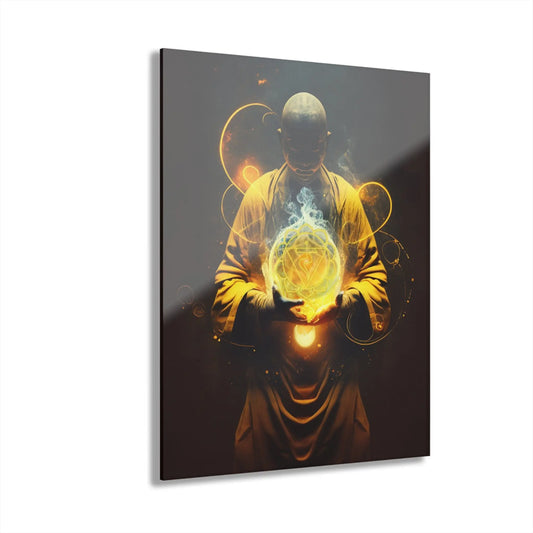 Solar Plexus Chakra Acrylic Wall Art shown in the 11" x 14" size on a white background.
