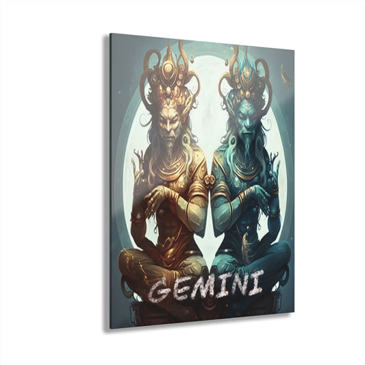 Gemini Zodiac Acrylic Wall Art shown in the 11" x 14" size on a white background.
