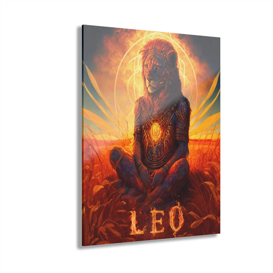 Leo Zodiac Acrylic Wall Art shown in the 11" x 14" size on a white background.