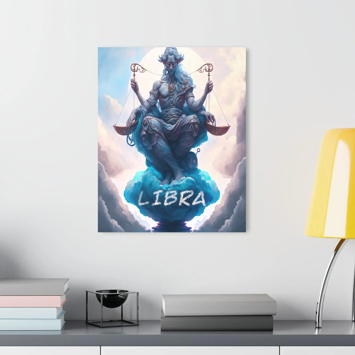 Libra zodiac art print with celestial scales, perfect for astrology decor and chakra energy spaces