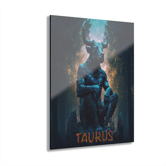 Taurus Zodiac Acrylic Wall Art shown in the 11" x 14" size on a white background.