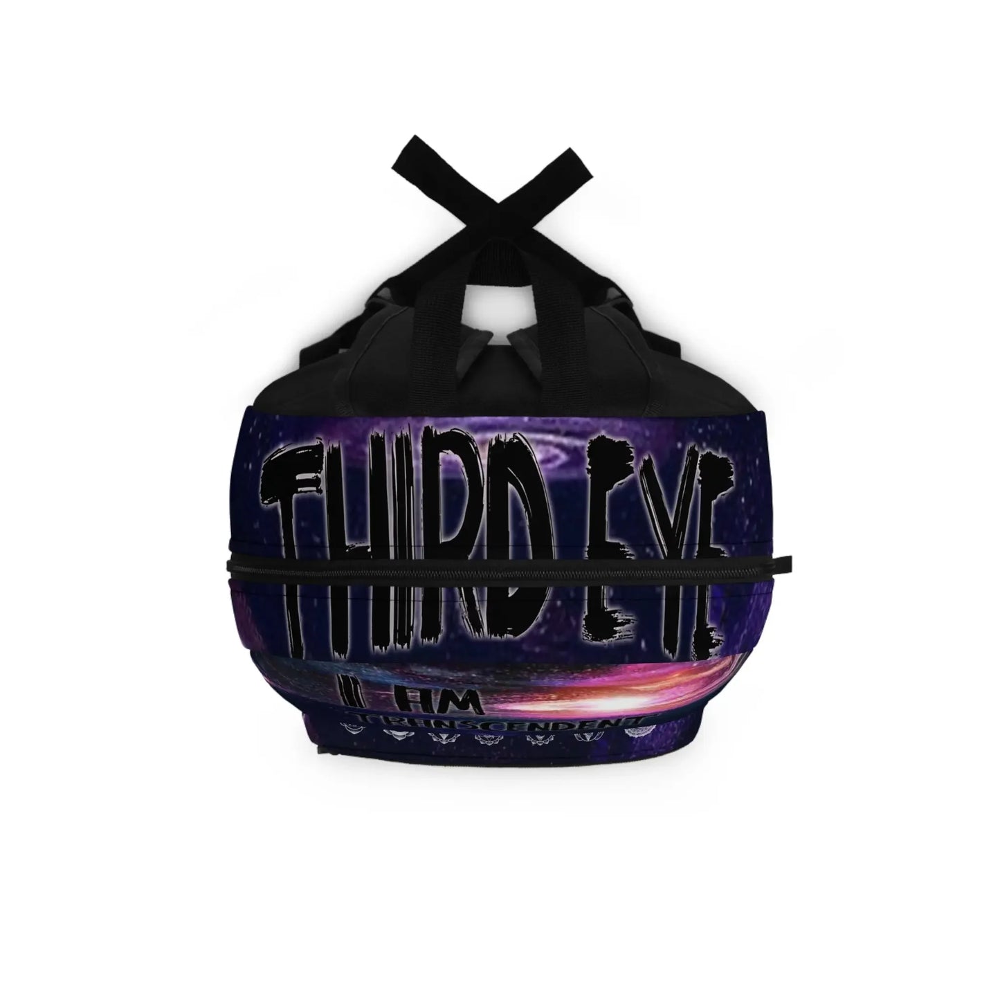 Third Eye chakra bag with cosmic design and 'I AM TRANSCENDENT' text for spiritual practice