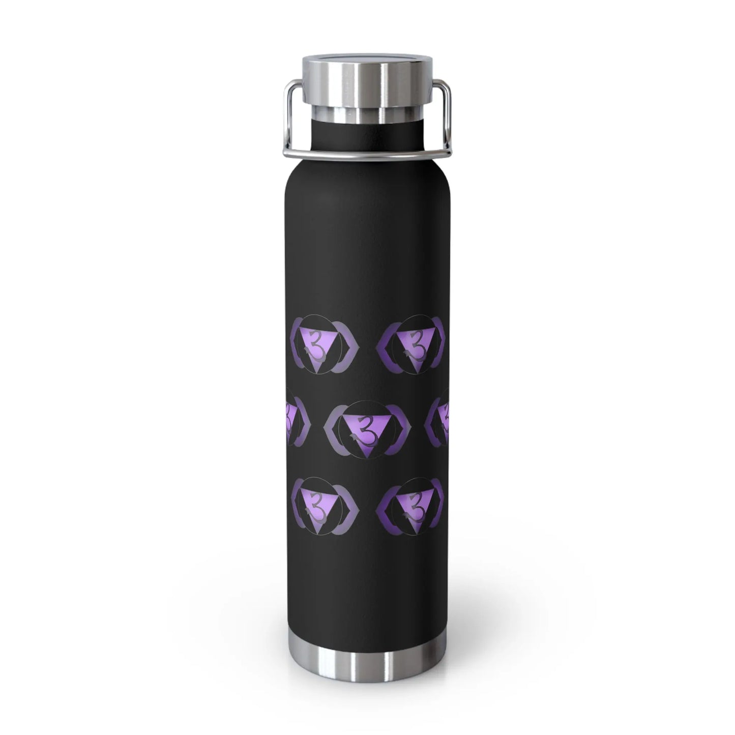 Third Eye Chakra Insulated Tumbler in Black - 22oz capacity.