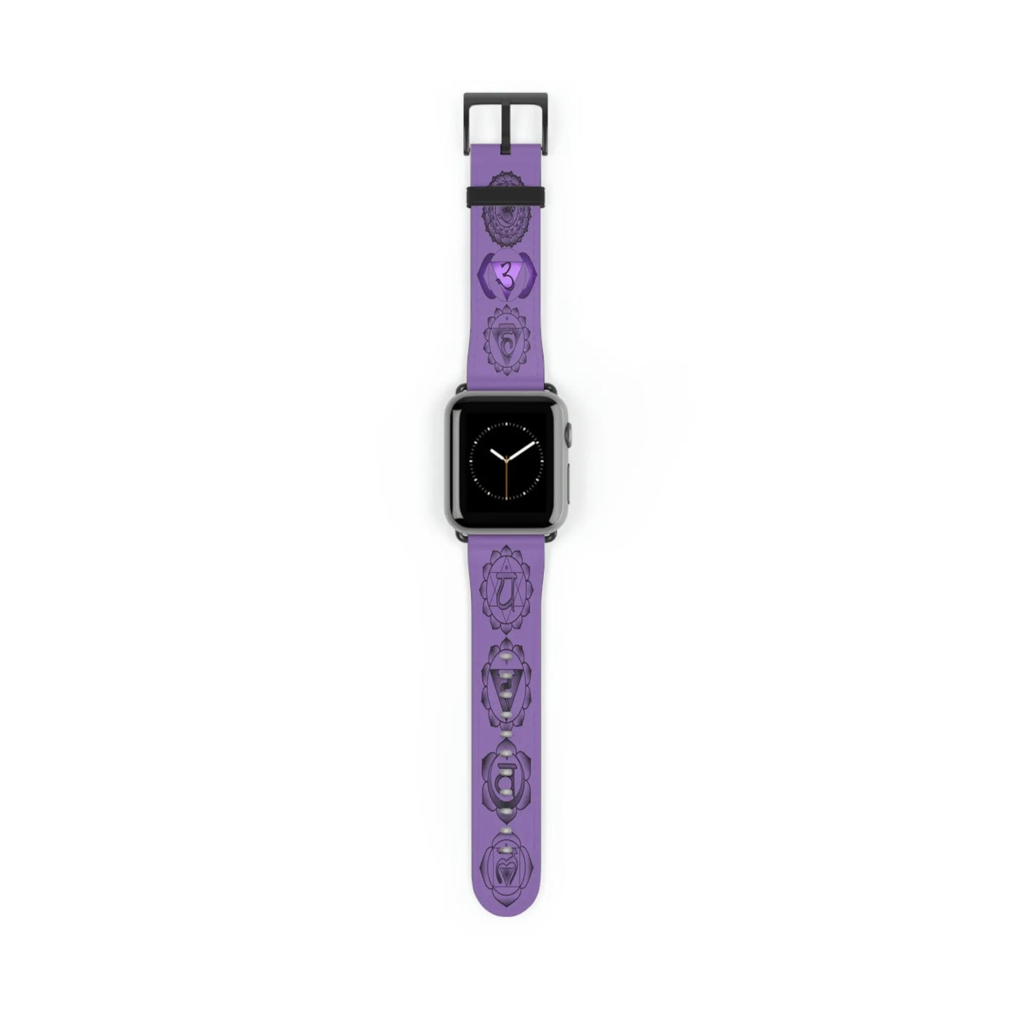 Third Eye Chakra band shown attached to an Apple Watch face.