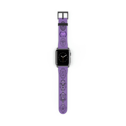 Third Eye Chakra band shown attached to an Apple Watch face.