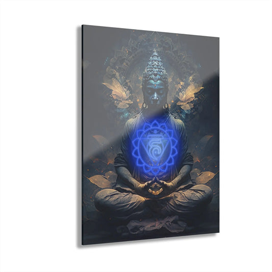Throat Chakra Acrylic Wall Art shown in the 11" x 14" size on a white background.