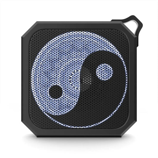 "Yin Yang Mandala" Outdoor Bluetooth Speaker on a white background.