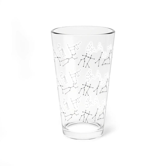 Zodiac Constellation Pint Glass with all 12 zodiac signs shown on a clean white background.