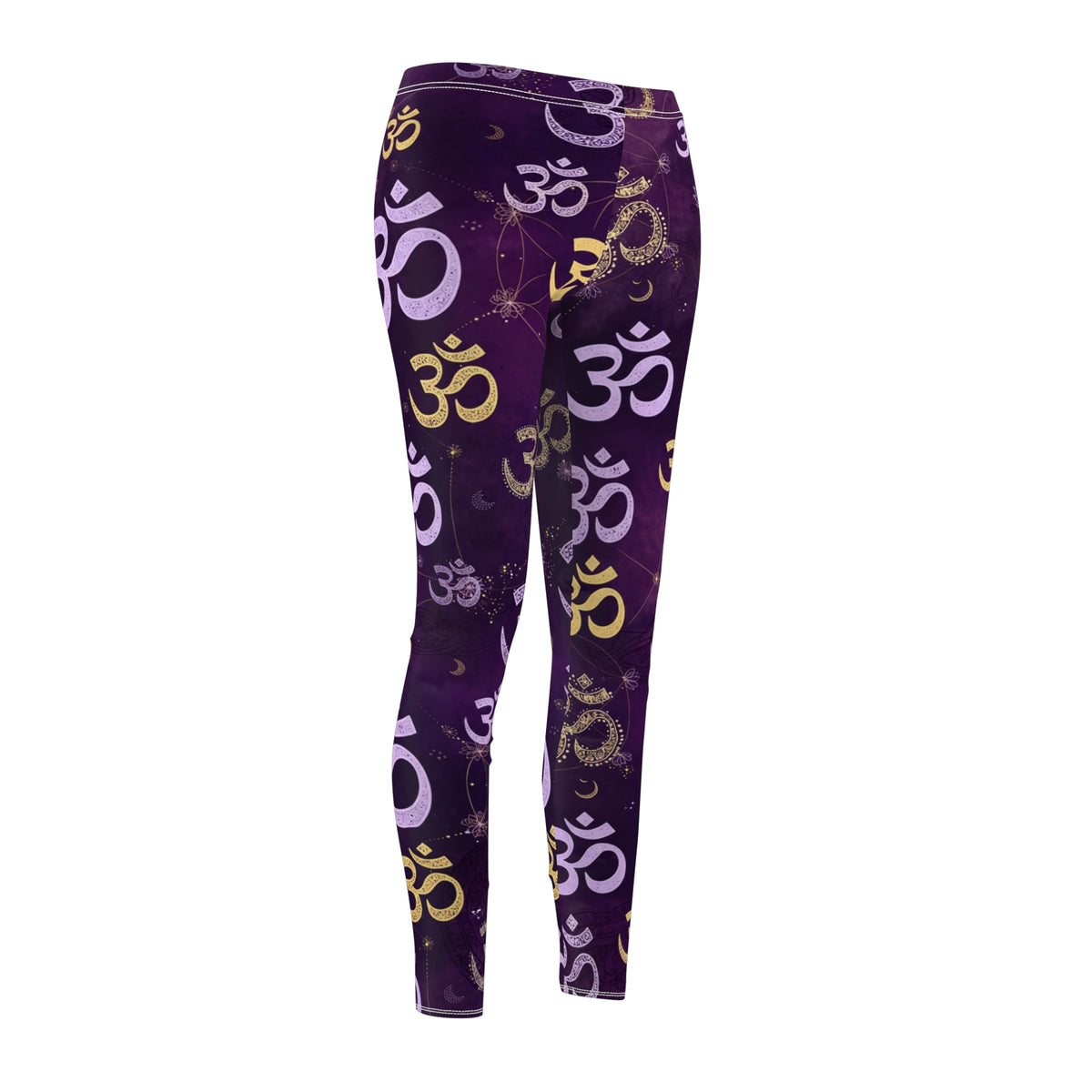 Om Symbol Yoga Leggings | Purple Spiritual Athleisure