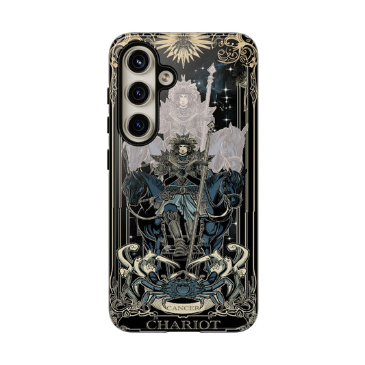 Cancer "The Chariot" Tarot Card Phone Case for Samsung Galaxy S25.