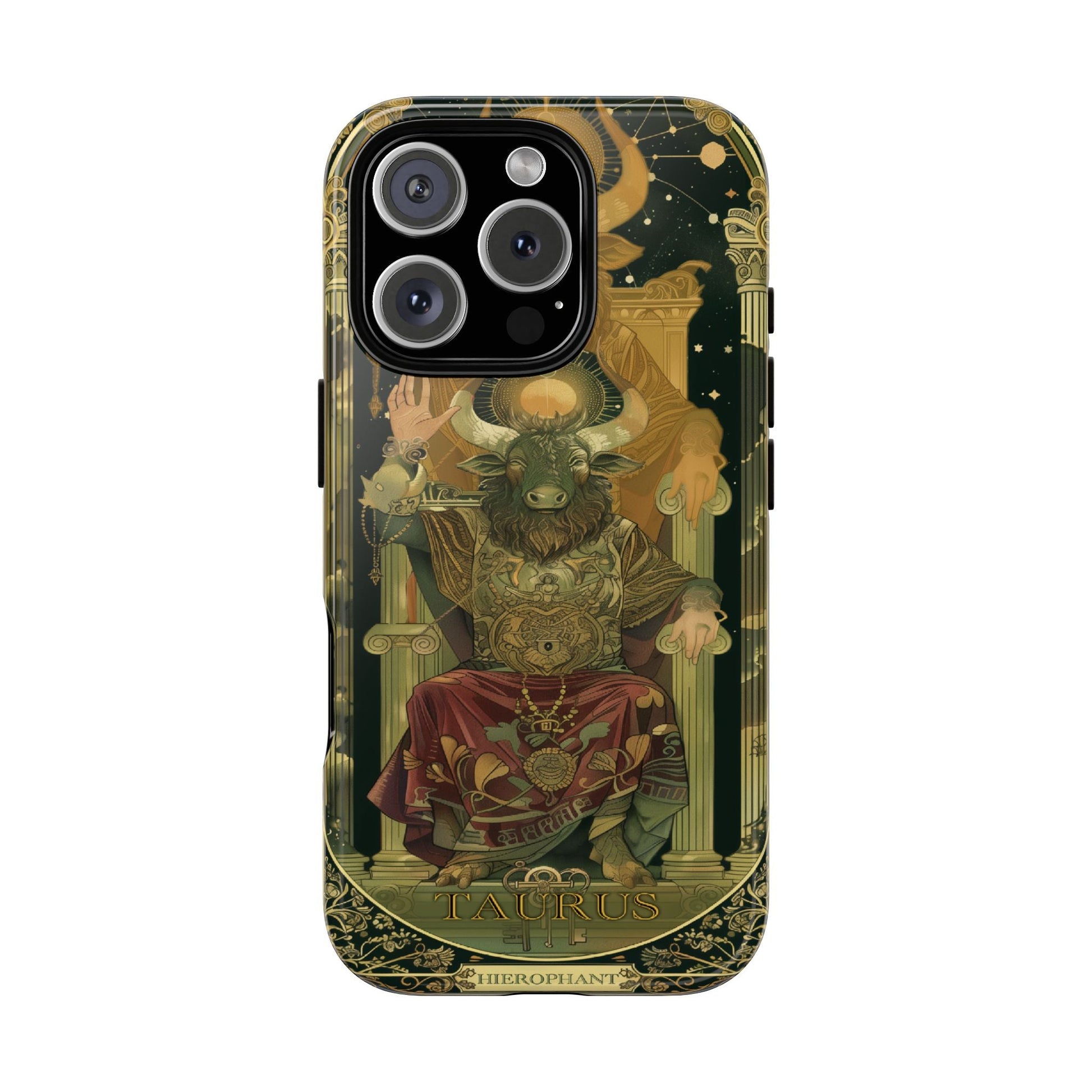 Taurus "The Hierophant" Tarot Card Phone Case iPhone 16 Pro