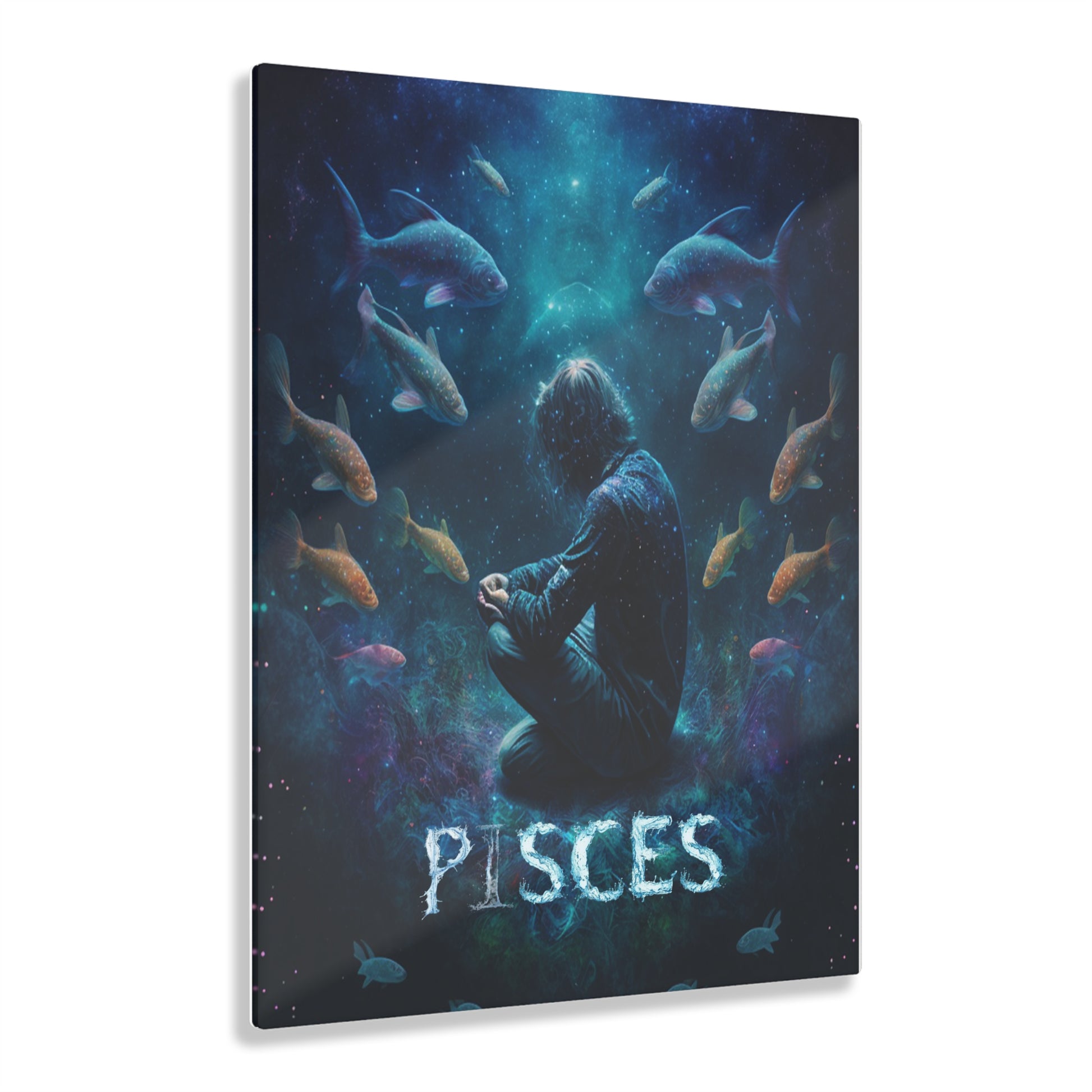 Pisces Masculine Energy Acrylic Portrait Printify