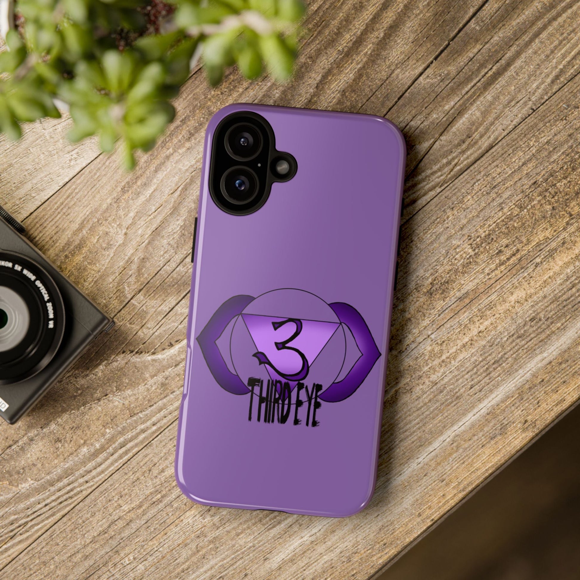Third Eye Chakra Phone Case - Ajna on a wooden table