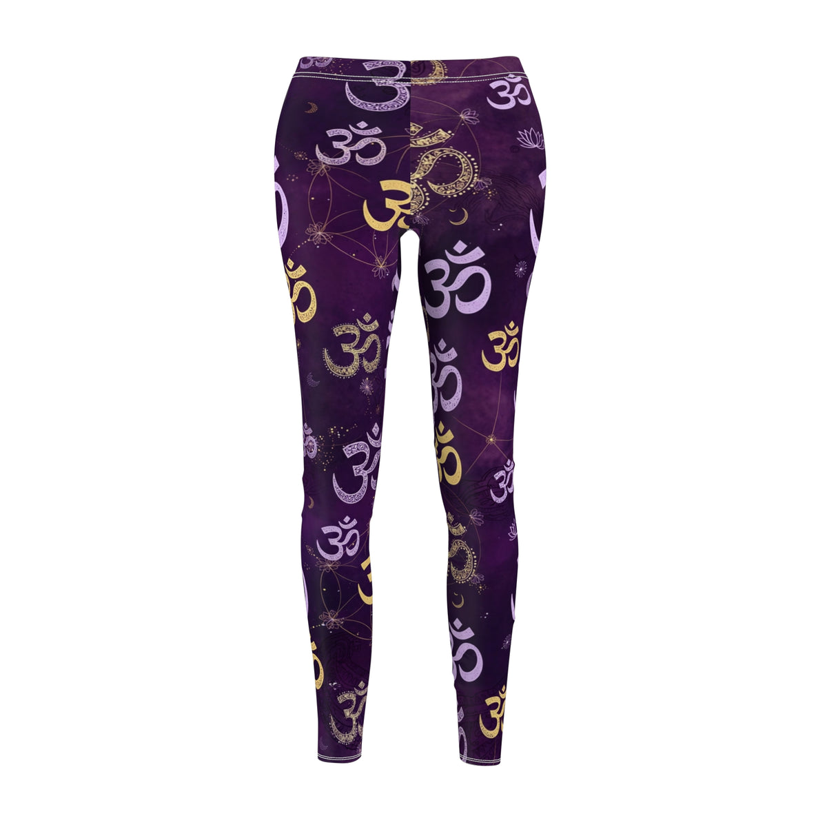 Om Symbol Yoga Leggings | Purple Spiritual Athleisure