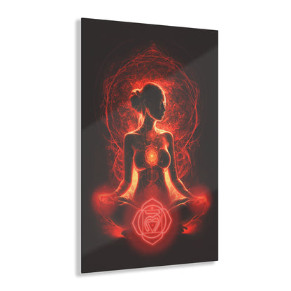 Root Chakra Meditation Acrylic Art Printify
