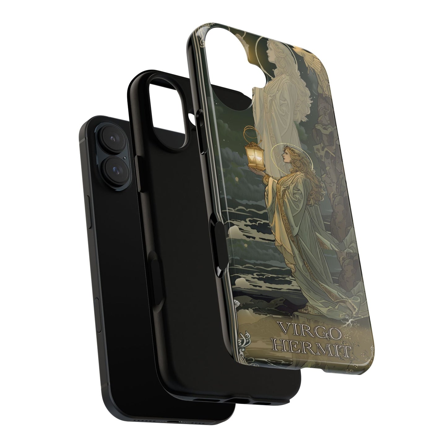 Virgo "The Hermit" Tarot Card Phone Case showing durability layers 