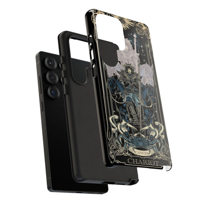 Angled view of the Cancer phone case showing the 3D wrap design and glossy finish.