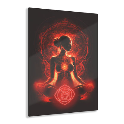 Root Chakra Meditation Acrylic Art Printify