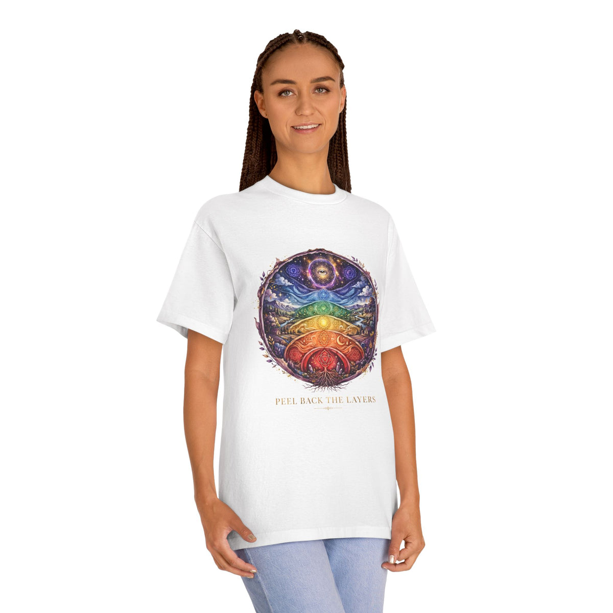 Peel Back the Layers Spiritual T-Shirt | Onion Soup Podcast Merch