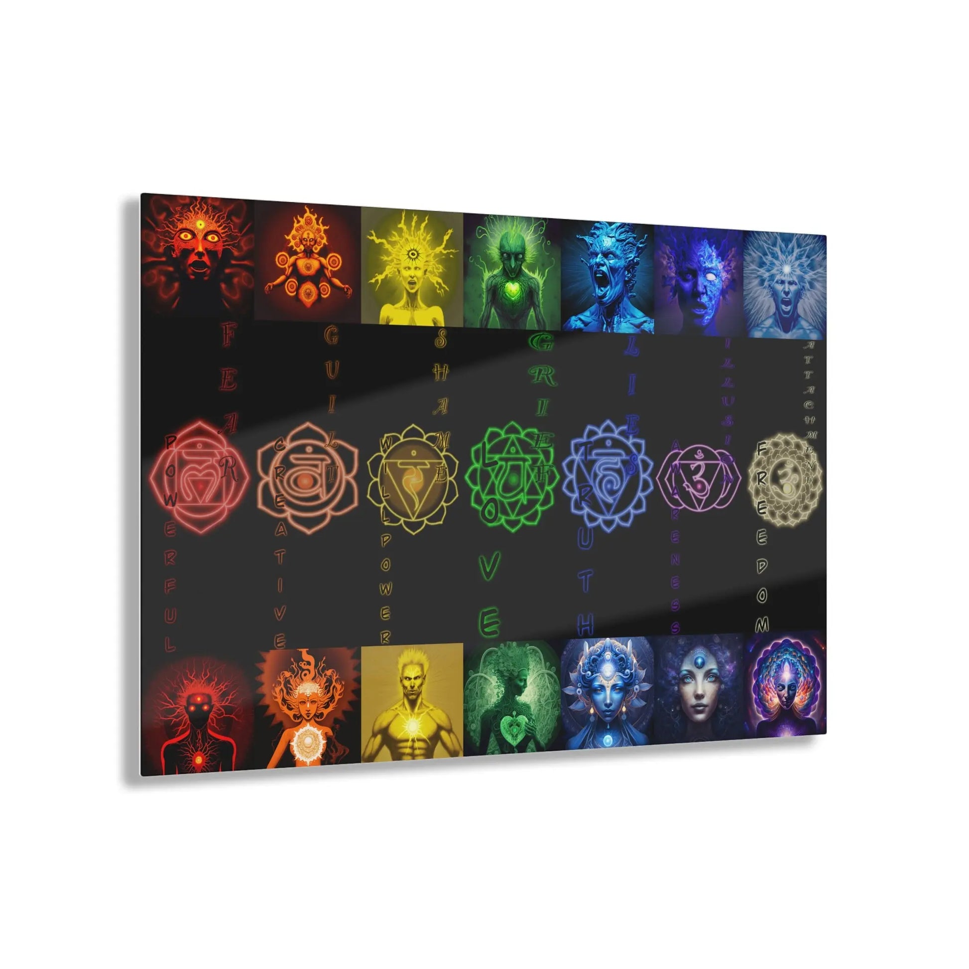 7 Chakras Transformative Acrylic Art Printify