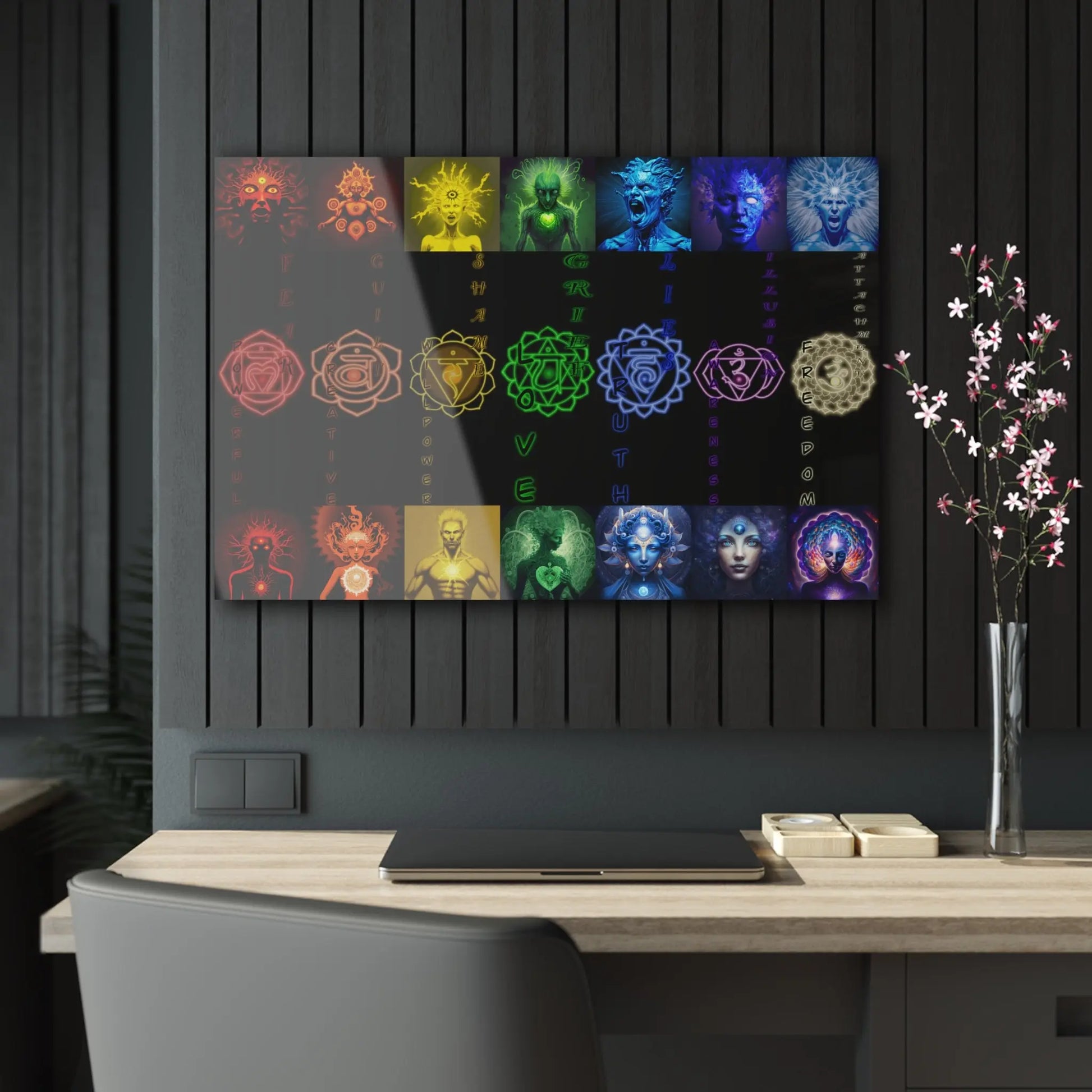 7 Chakras Transformative Acrylic Art Printify